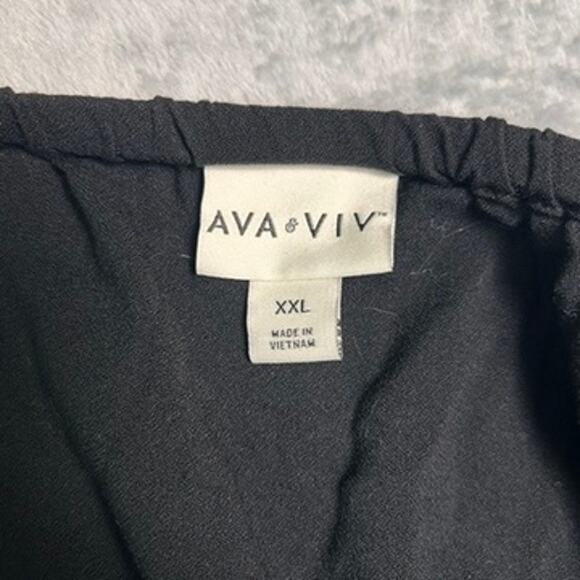 Ava & Viv Slit Maxi Dress Womens XXL Gold Chain Straps Formal Date Night Flowy - Picture 6 of 10